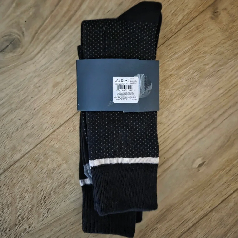 Ted Baker Mens 2Pack Crew Socks Black Grey Cotton Blend‎ Size 6-12 New